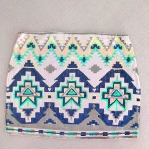 Geometric Patterned Skirt - Multicolor